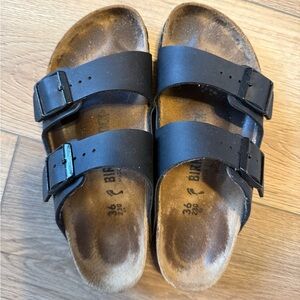 Birkenstock Black Leather Sandals